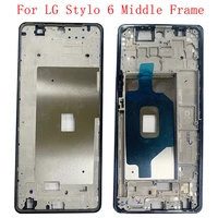 middle frame housing lcd bezel plate panel chassis for lg stylo 6 q730 phone metal middle frame replacement parts