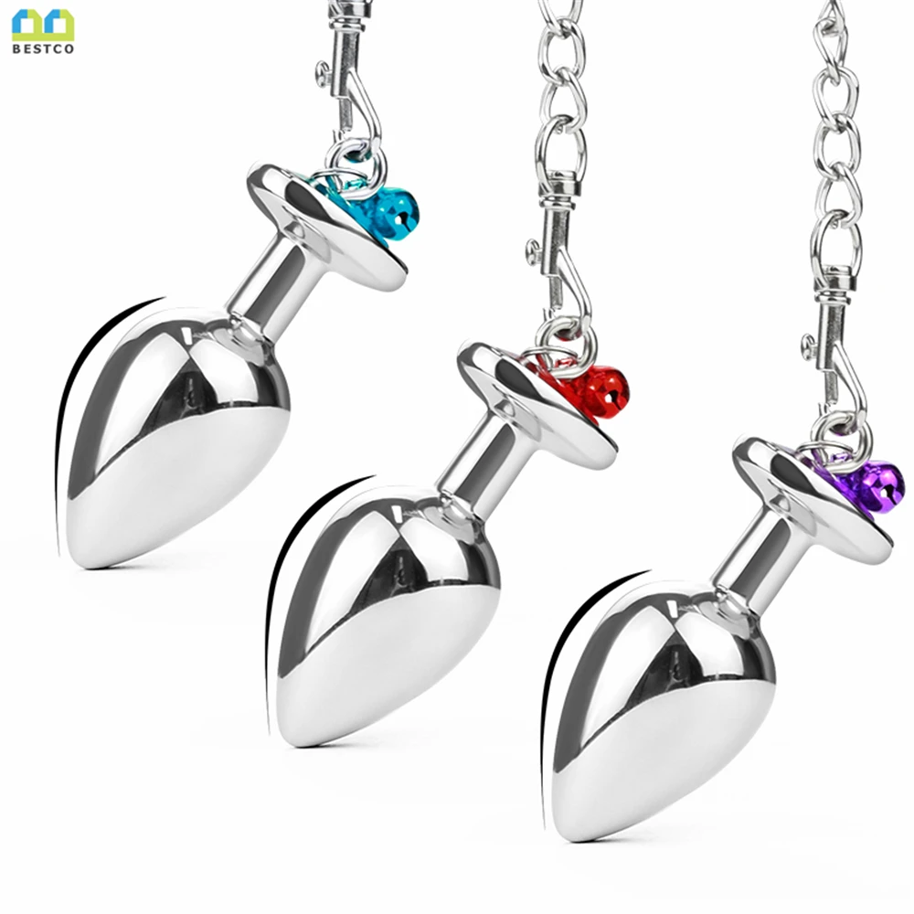 Поводок цепочка Bestco из нержавеющей стали анальная пробка с колокольчиками