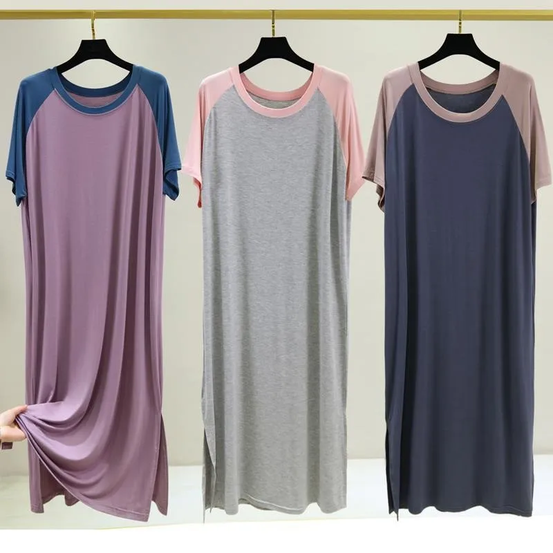 

Plus Size Women Sleepwear Nightdress Modal Nightgown Casual Home Clothes Intimate Lingerie Long Sleep Dress Bathrobe Homewear