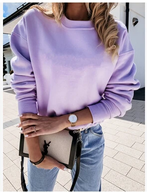 

2020 fashion ladies hatless long-sleeved sweater 2020 spring autumn women casual sweater sweatshirt ladies solid color hoodie