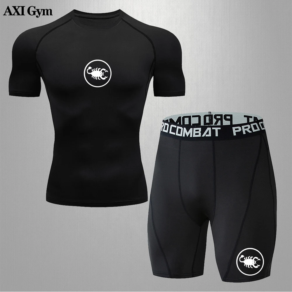 

Men's Gym Gymnastics Fitness Exercise Quick Drying Sports Suit Boxing Sanda Compression Sportswear Jogging Basketball Uniform