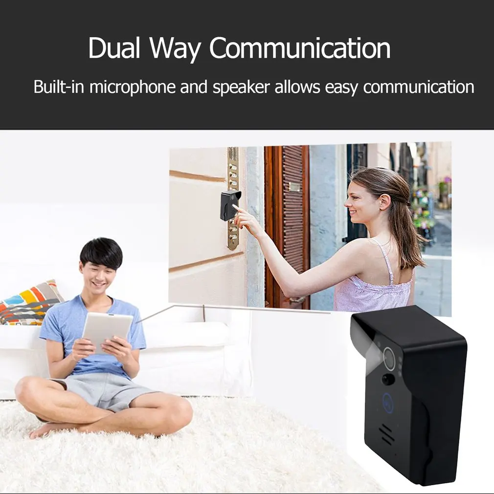 Touch Key Motion Detection Video Eye Doorbell Intercom with 2 Dingdong Doorbells ios/Android App Support Wifi Door Phone | Безопасность