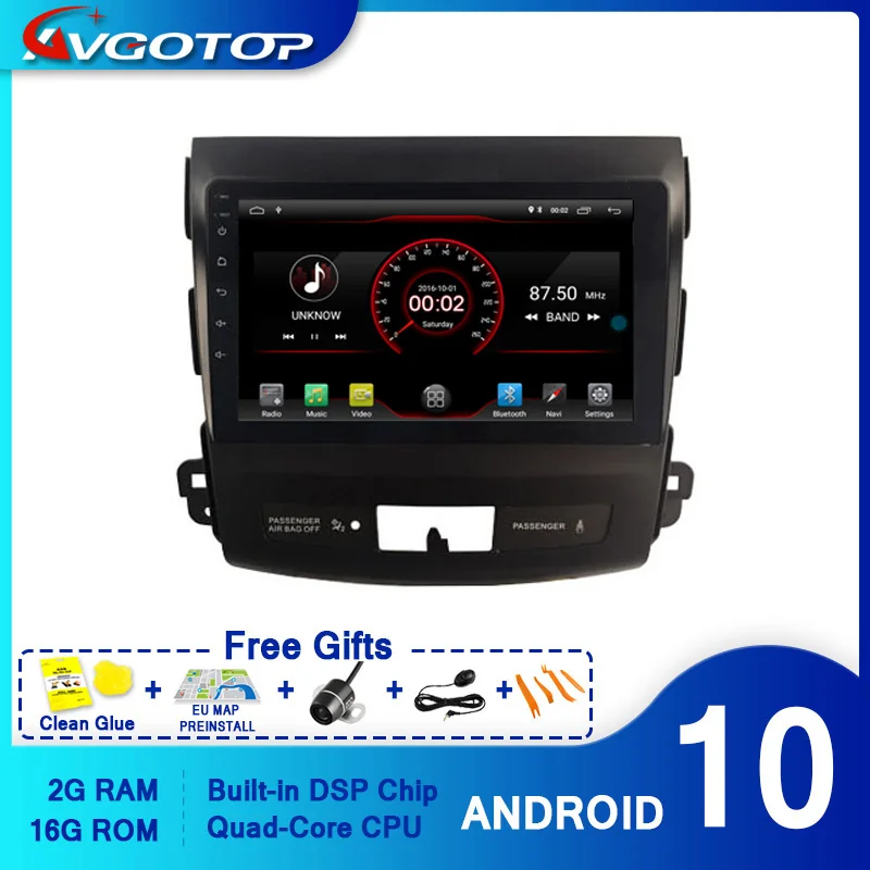 AVGOTOP Android 10 Bluetooth GPS автомобильное радио DVD плеер для MITSUBISHI OUTLANDER 2006