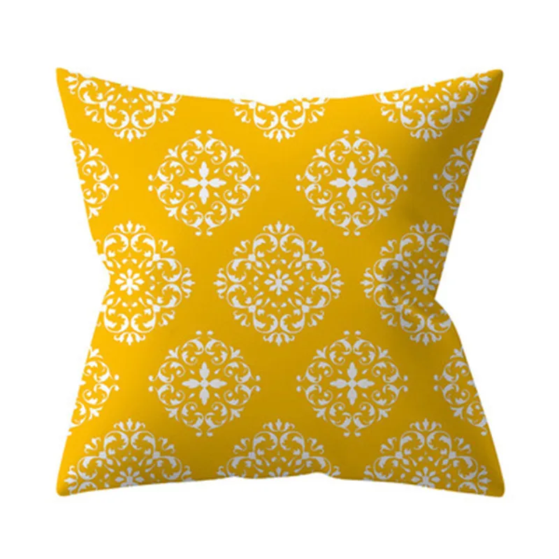 

Modern Simple Wind Yellow And White Geometric Pattern Sofa Car Headboard Polyester Cushion Cover Home Decoration Pillowcase