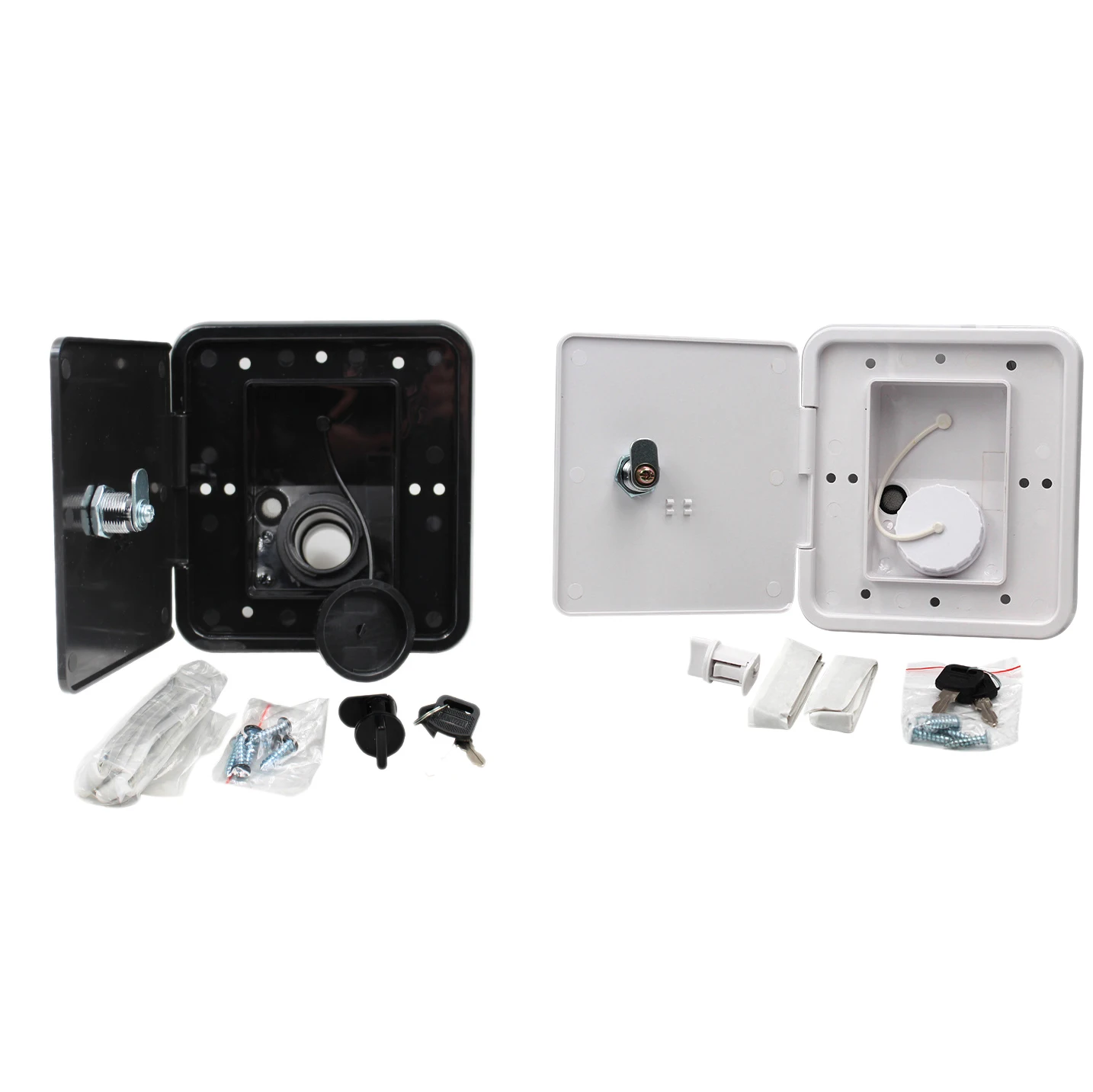 

151X166 мм крышка люка RV Аксессуары Запираемые детали водоотвода с ключами квадратная Резьбовая заполняющая тарелка для трейлера Rv