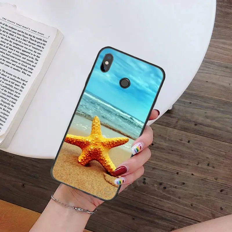

Summer sea Beach Starfish Star Phone Case For Xiaomi Redmi note 7 8 9 t max3 s 10 pro lite Luxury brand shell funda coque