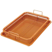 mesh baking tray non stick baking pan for oven round chips crisping basket baking dish kitchen tools