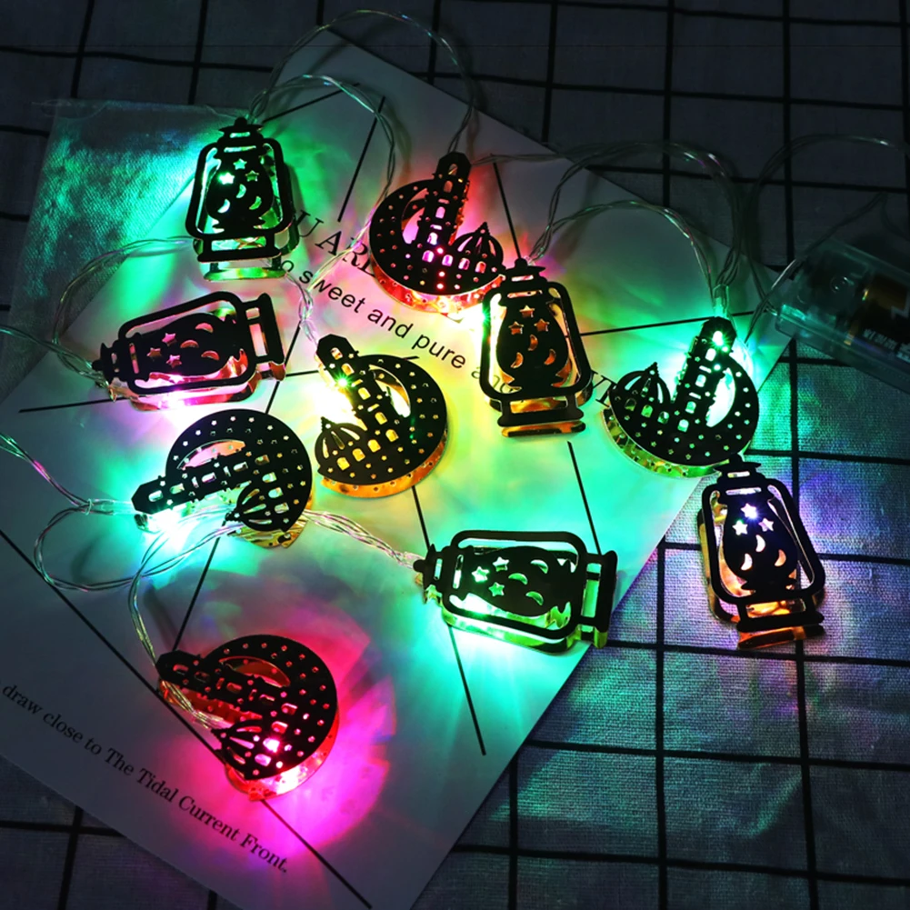 

10LED String Light Iron Art Decorative Lights Battery-Operated Fashion Flexible Night Light Cartoon Festival Tree Pendant