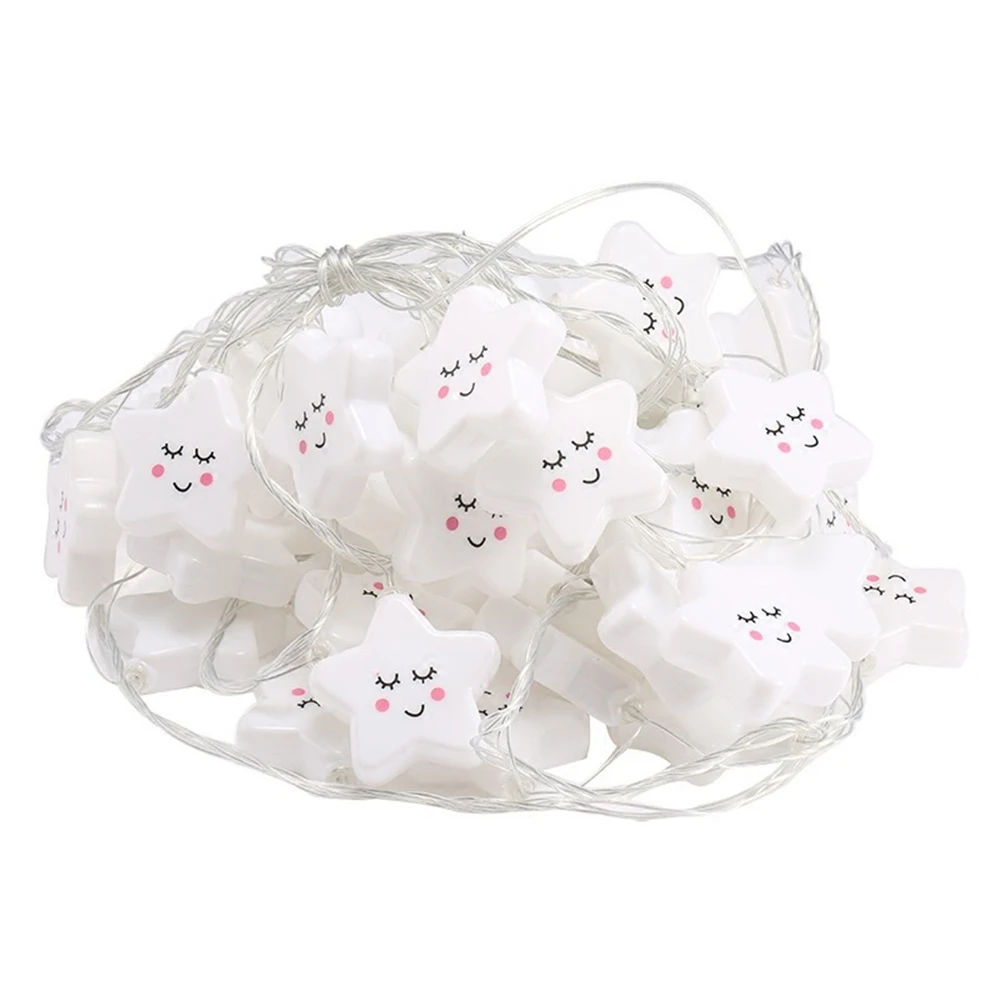 

LED Fariy String light Smiley Star Cloud Garland Holiday Battery Power Home Decoration Christmas Carnival Gift Lamps for Kids