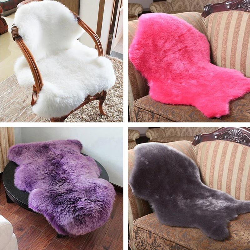 Carpets Shag Rug Gift Carpet Rugs Washable Plush Fur Wool Seat Pad Decor Chair Cover Blanket Bedroom Hairy Soft Sheepskin | Дом и сад