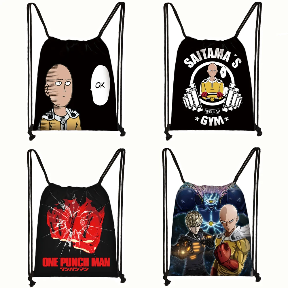Сумка для книг в стиле аниме One Punch Man женщин и мужчин рюкзак Сайтама Genos