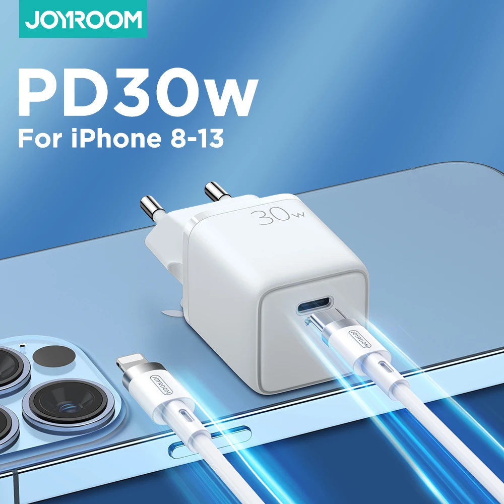 joyroom 30w usb c charger support type c pd fast charge qc3 0 portable charger for iphone 13 12 pro max ipad phone pd charger free global shipping