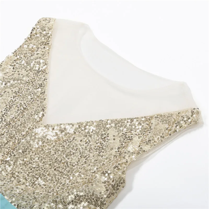 Женское вечернее платье-макси элегантное бальное платье с блестками и оборками