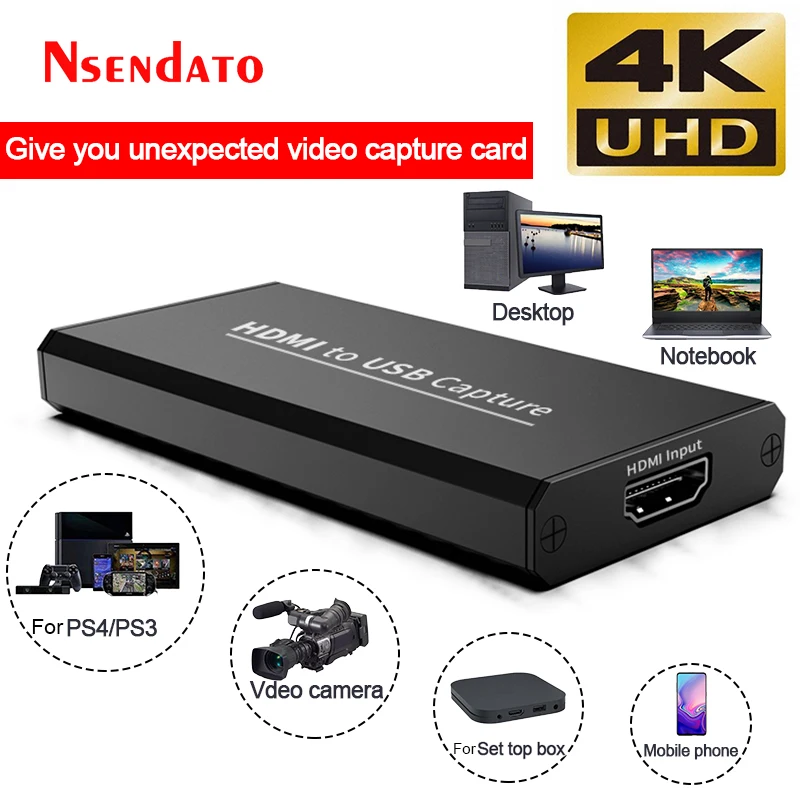 4K USB видеозахват 2 0 HDMI видео Захват Запись адаптер для Youtube OBS Game DVD Camcorder потоковая