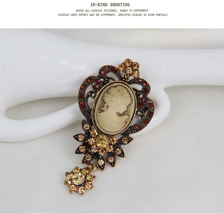 Женская Винтажная брошь-булавка золотого цвета в античном стиле Ювелирное