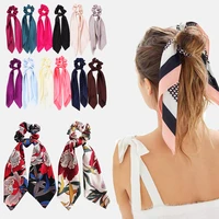 ponytail holder hairband bow knot scrunchy girls hair ties bows candy color women hair scrunchie hair accessories christmas