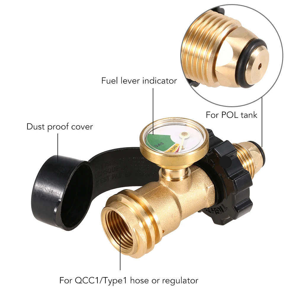 Переходник для пропана Твердый латунный регулятор безопасности POL