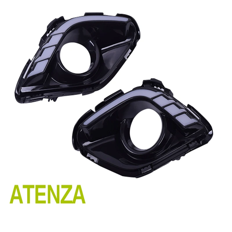 ECAHAYAKU 1 Set LED Car Styling Daytime Running Light with Yellow Turn Signal Front Fog Lamps for Mazda 6 Atenza 2014 2015 2016 |