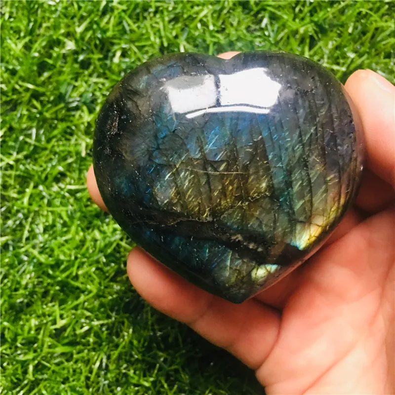 Природный кристалл лабрадор сердце красочное сердце|Камни| |