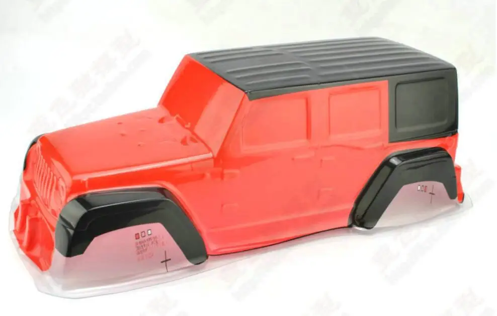 red no decal Jeep Wrangler Unlimited Rubicon Clear Body 12.8"(324mm) Wheelbase For aRAXXAS TRX-4 Proline FJ40 AXIAL SCX10 AX90047 AX90046 - Цвет: red no decal