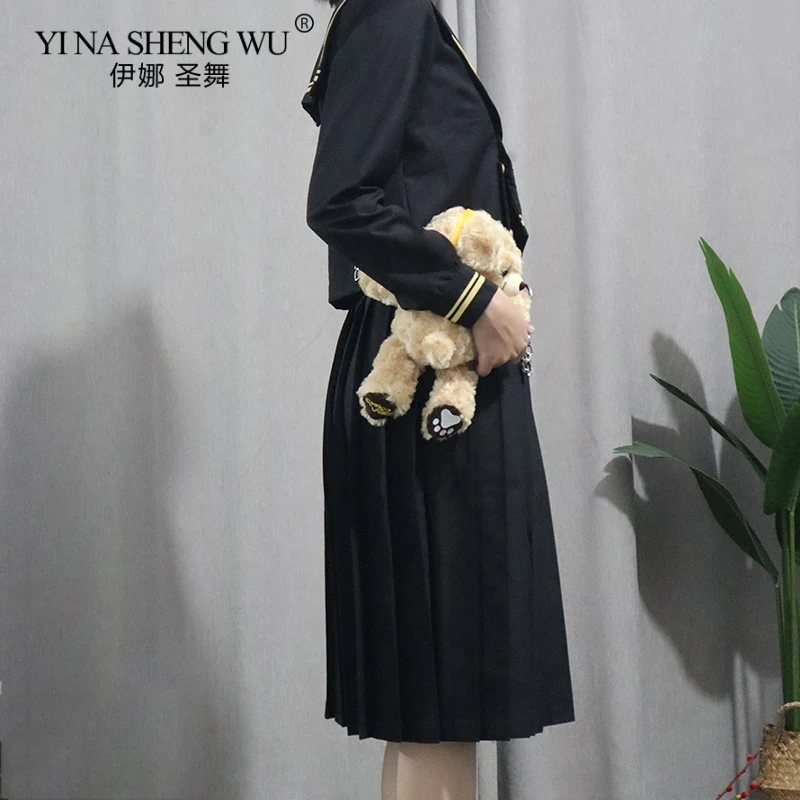 

School Dresses Japanese Style Jk Uniform Black Sailor Suit Anime Form Pleated Skirt Uniform Dress For High School Girls Students