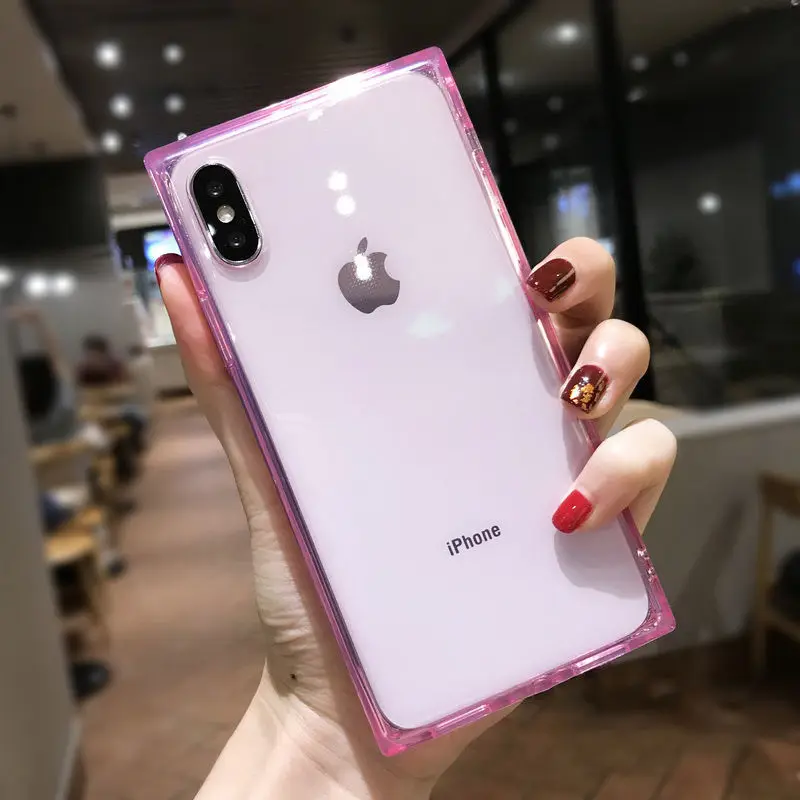 4 Gasbag Drop-Proof Soft Candy Color Phone Case for iphone XS Max XR X 11 7 8 Plus 6 6s Clear TPU Silicone Anti Knock Back Cover |