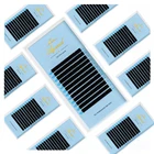 Ресницы Накладные из ПБТ и шелка, матовые, черные, 0,03-0,20