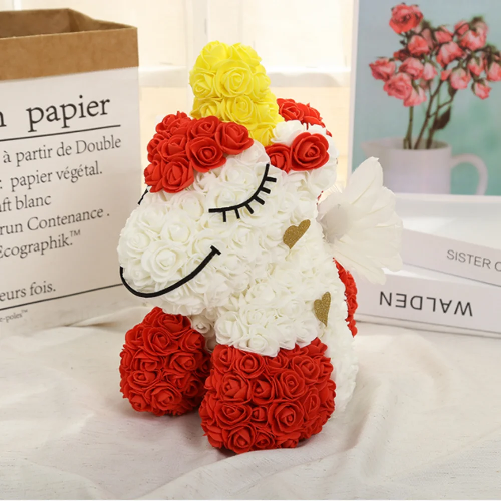 Горячая Распродажа 5 стилей милые розы единорог светодиодный в подарочной