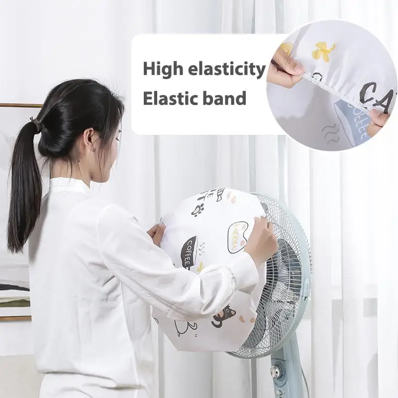 

Cartoon Standing Round Washable Fan Dust Cover Safety Protection Cover Dustproof Dust-proof Anti-Pinch Nets Kids Home Supplies