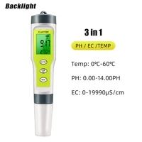 ph meter 3 in 1 ec water conductivity meter ph meter digital pool with auto calibration for hydroponic aquariums pools 50off