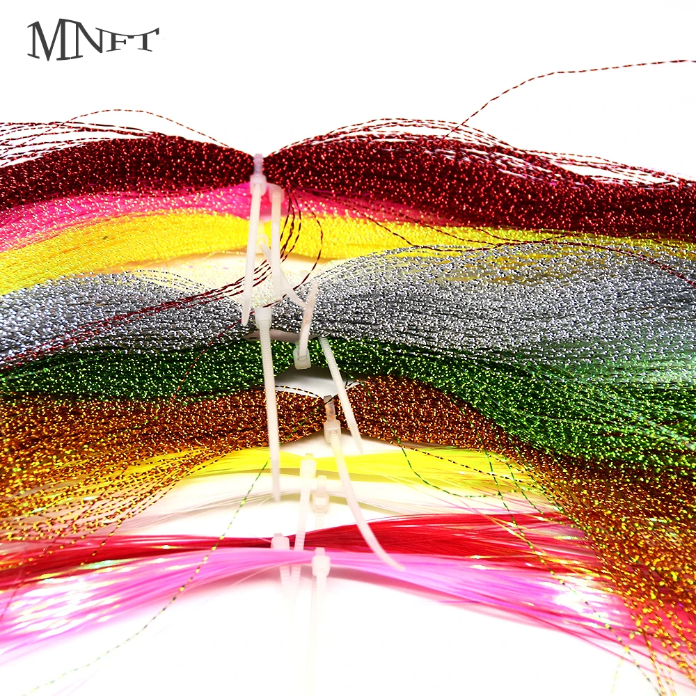 MNFT 11Pcs Fly Tying Materials Flashabou Tinsel Spiral Multi-Color Crystal Flash Tinsel for Jig Hook Lure Making Material