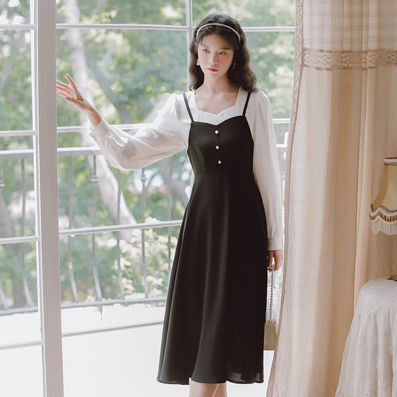 

Пленка не ниже 】 【 точечное французское литературное заклинание для восстановления древних путей платье с длинным рукавом Осенний новый ф...