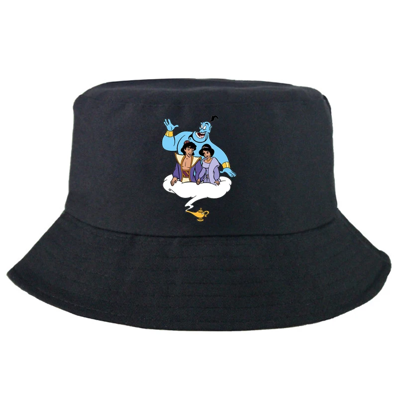 

Disney Aladdin and the magic lamp Jasmine Outdoor Bucket Hat Sunbonnet Reversible Panama Cap Graphic Fishing Hat Cartoon Summer