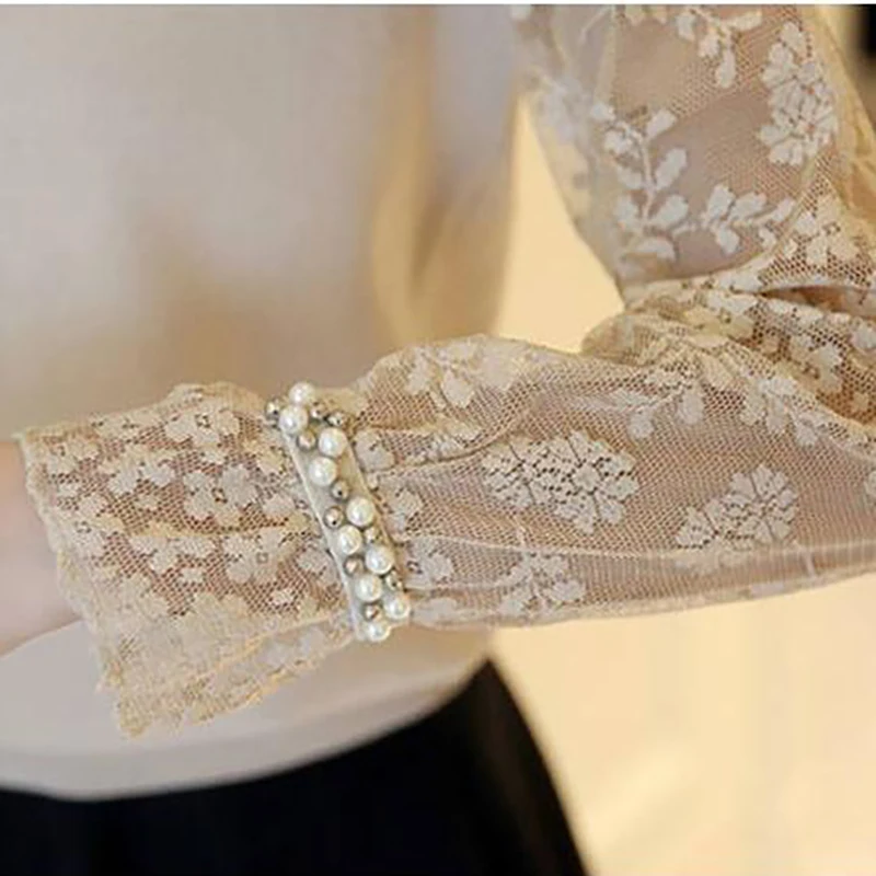 

Lace Splicing O-Neck solid sweater women Fashion elegant long sleeve knitting slim Pullover female 2021 new Korean spring tops