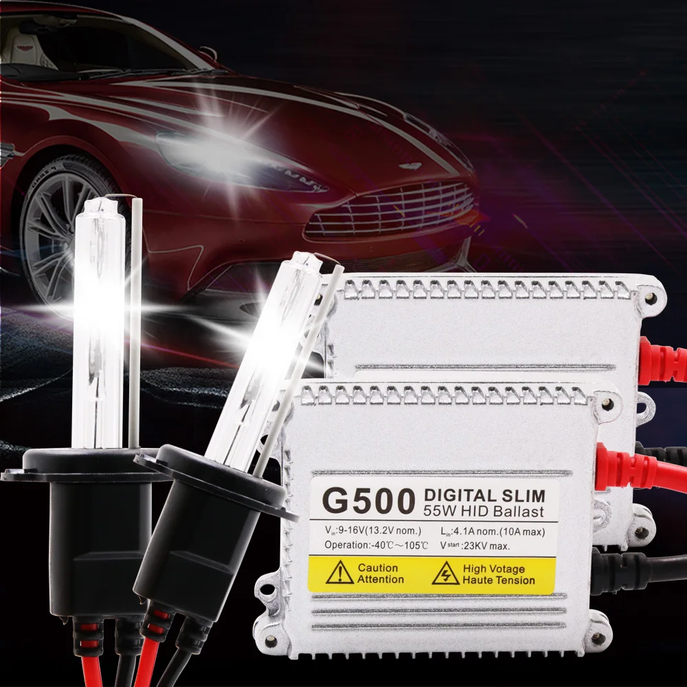 Набор Xenon H7 AC 55W HID Балласт Комплект автомобильных фар Лампа H1 H3 H4 H11 9005 9006 881 D2S 4300к 5000к 6000к 8000к включено.