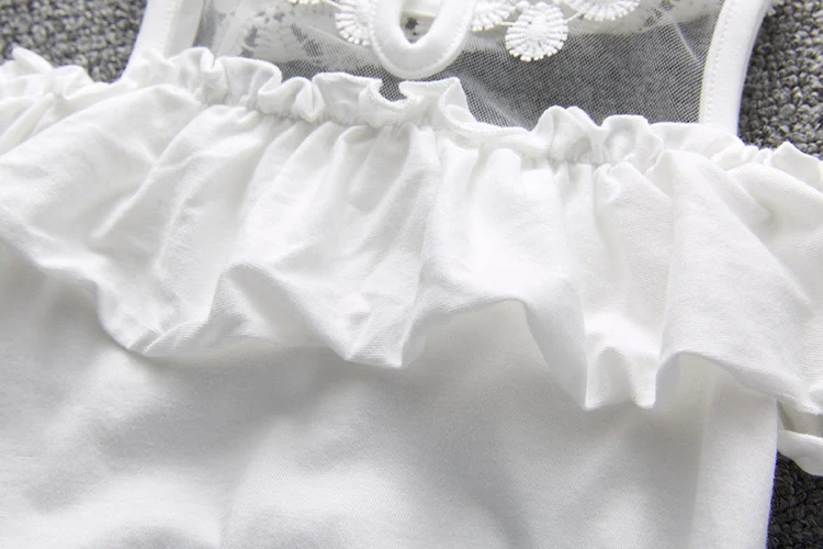 

Infant Baby Girls Birthday Romper Dress flower Print Florals Lace Jumpsuits Princess Summer princess bodysuit