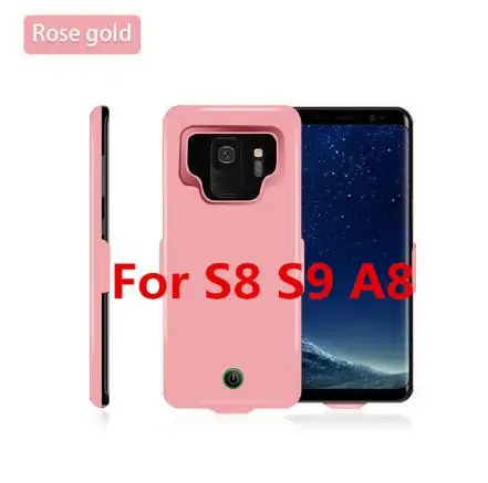 for S8 S9 A8 Rosy 7000 мА/ч чехол для зарядного устройства телефона для samsung Galaxy S9 S9 A8 чехол для внешнего аккумулятора чехол для samsung S9 S8 A8 Plus - Цвет: for S8 S9 A8 Rosy