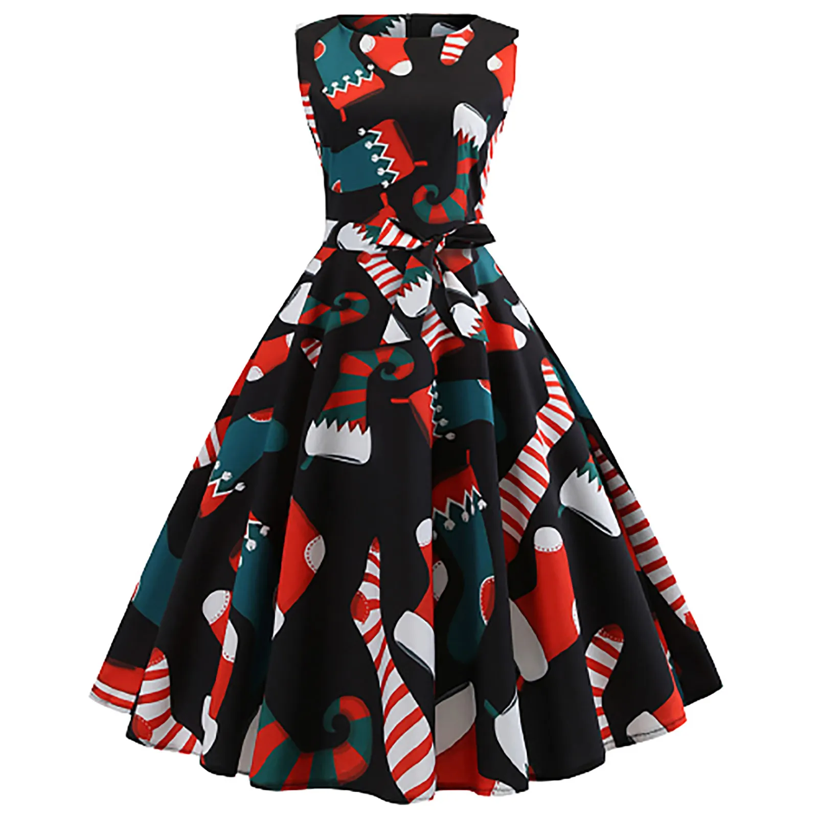 

Женское Винтажное вечернее Платье с круглым вырезом, без рукавов