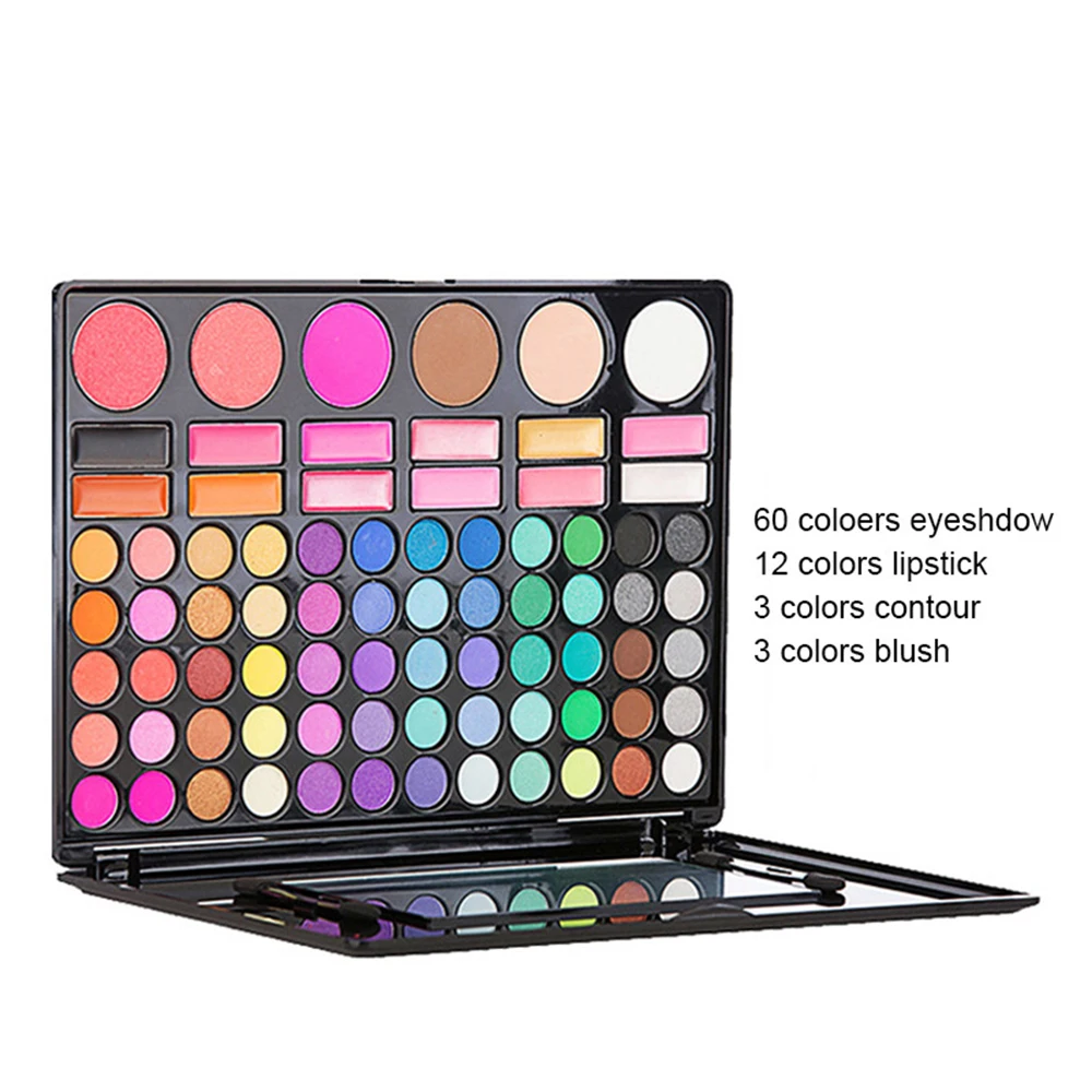 

78 color multi-function eyeshadow palette blush concealer eyeshadow all-in-one low MOQ private label eyeshadow