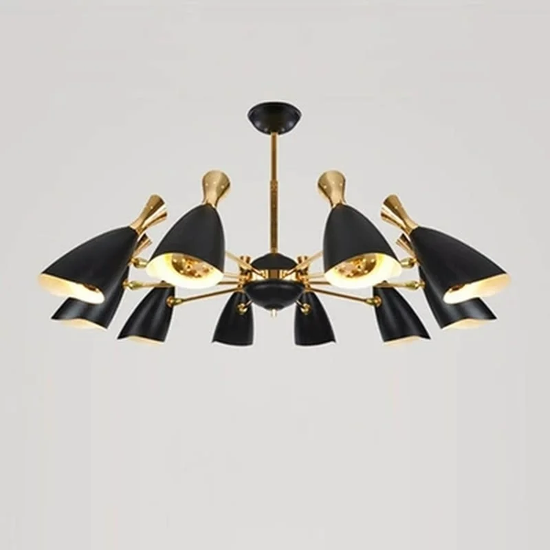 Скандинавский золотой черный светодиодный подвесной светильник стильный