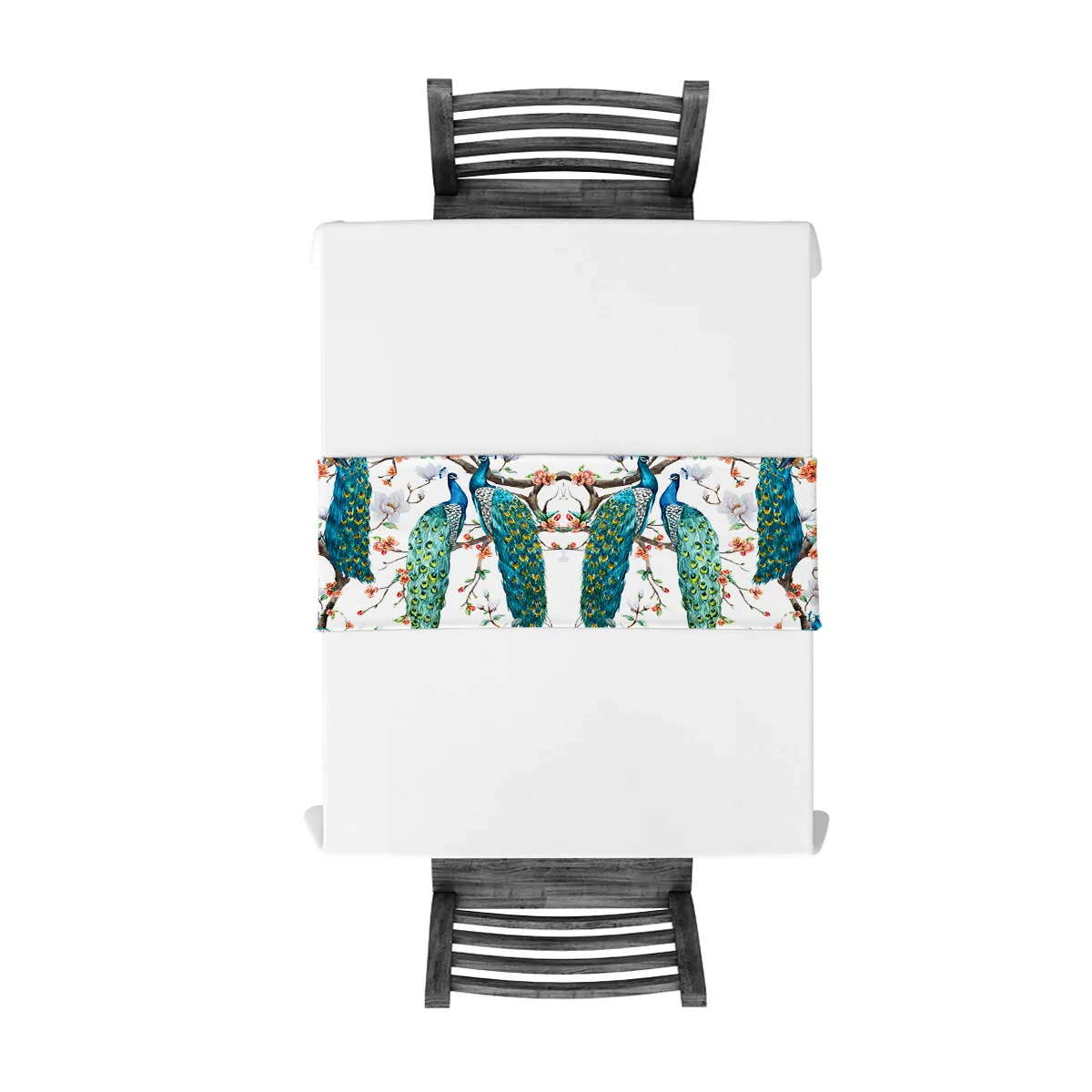 Peacocks ветка настольная дорожка с цветами для вечерние НКИ свадьбы украшение