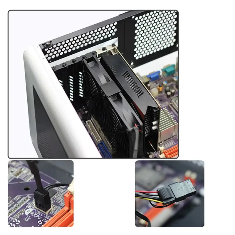 

Universal VGA Cooler Dual 80mm Graphics Card Heatsink Double Three Fan GPU Radiator Partner Ultra High Speed Quiet PCI Card X6HA