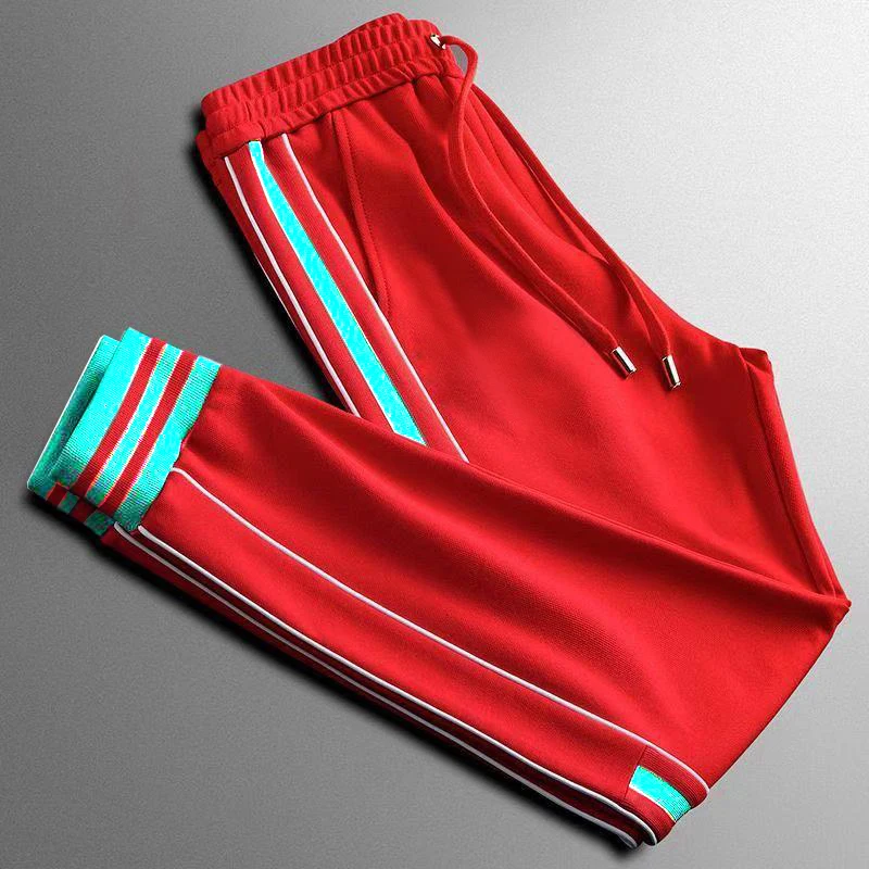 

2020 spring thin side stripe sports casual pants trousers for men and women trendy feet slim pants sweatpants
