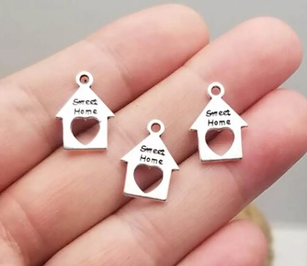 

50pcs/lot--16x12mm,house cham, Antique silver plated sweet home charms,DIY supplies,Jewelry accessories