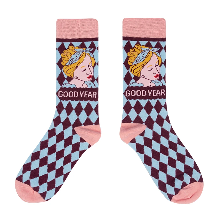 Счастливые носки женские mulher skarpetki хлопковые calcetines mujer divertido ponozky skarpety damskie transp носки art meia уличная одежда - Цвет: llt5
