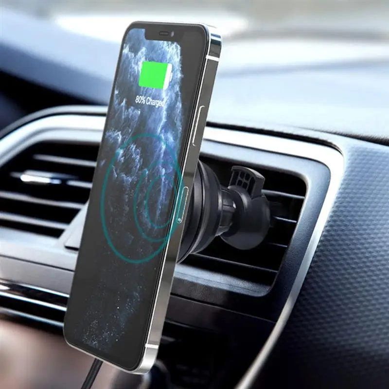 

15W Wireless Phone Charger Car Air Vent Mounted Mobile Phone Holder Wireless Charging Pad for iPhone 12/12 Pro