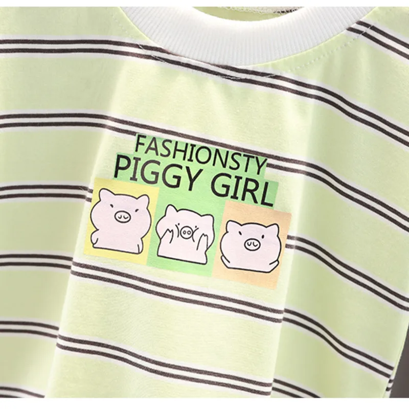 Baby Summer Fashion Clothes Children Boys Striped T Shirt Shorts 2pcs/sets Toddler Girls Clothing Kids Infant Cartoon Tracksuits