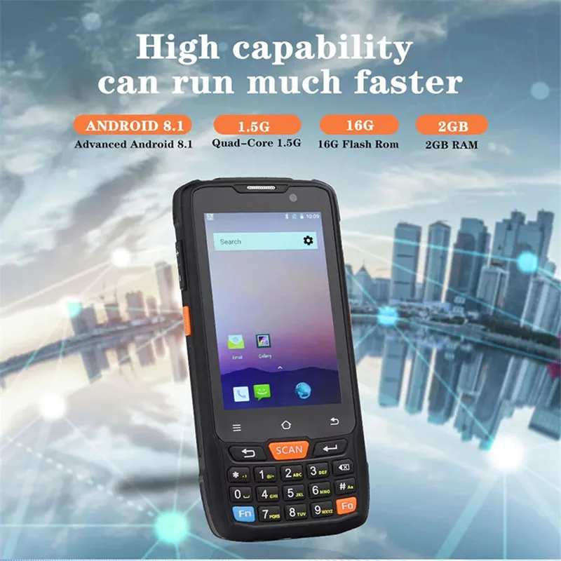 PDA barcode scanner 40L Industrial Handheld Terminal NFC USB OTG code reader 1D 2D 125K mobile 4F wifi portable bar code scanner