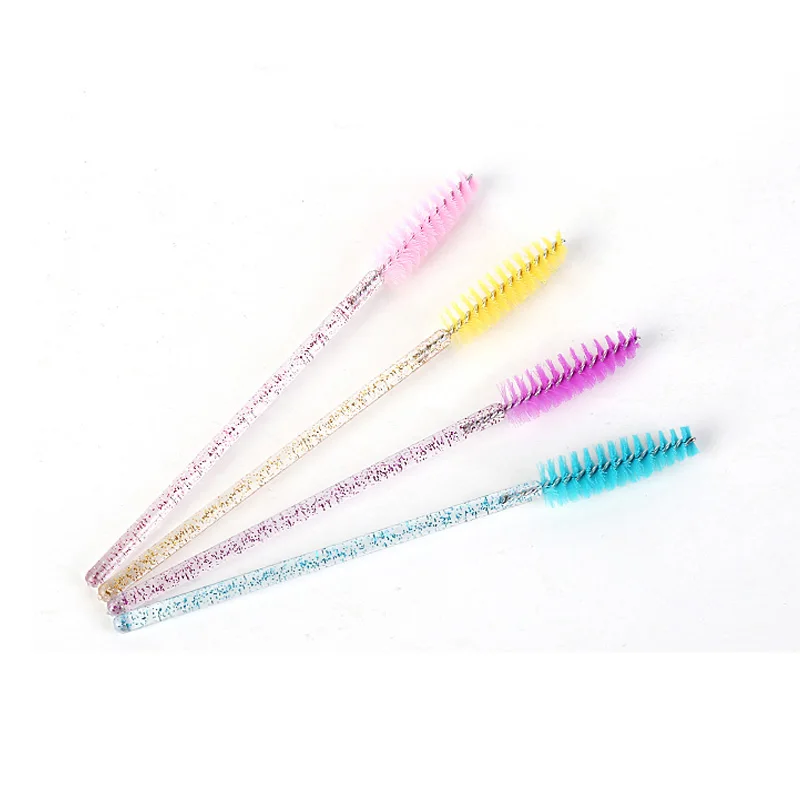 

50pcs Disposable Eyelash Applicator Wands Crystal Lashes Curler Brush Sets Mascara Eyebrow Spoolers Comb Wands Spoolies Brushes