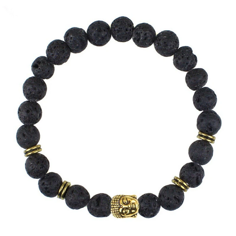 2018 модный браслет из натурального камня с бусинами Будда головой леопарда черепа